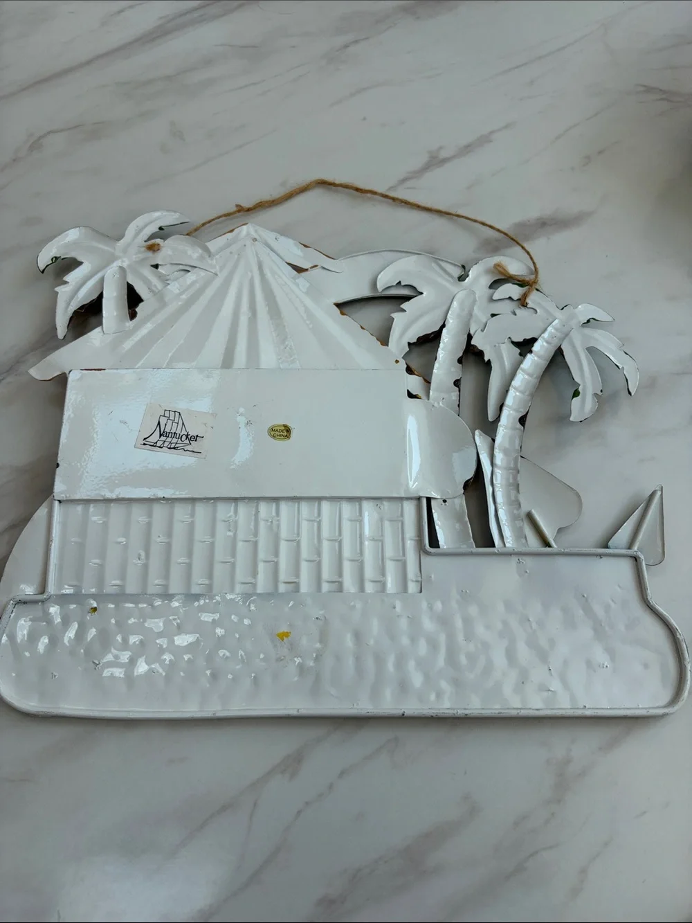 Tropical Tiki Hut 3D Metal Wall Art Hawaiian Beach Bar Parrothead Style Decor
